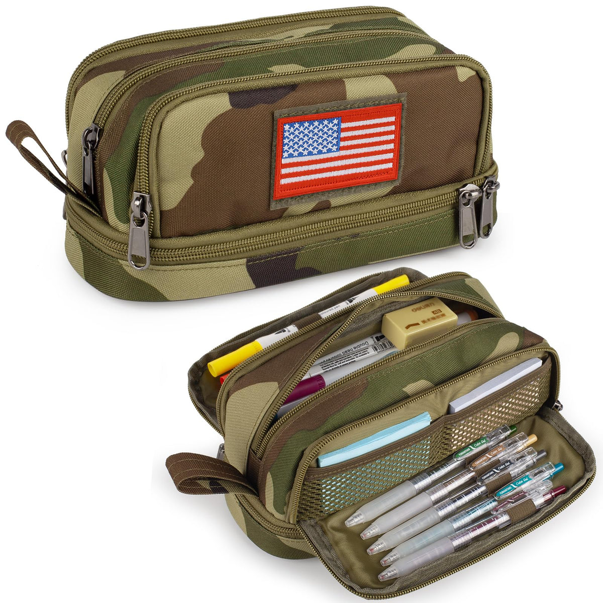 Tactical 4 Compartments Pencil Case for Boy, Large Pen Pouch Bag for School