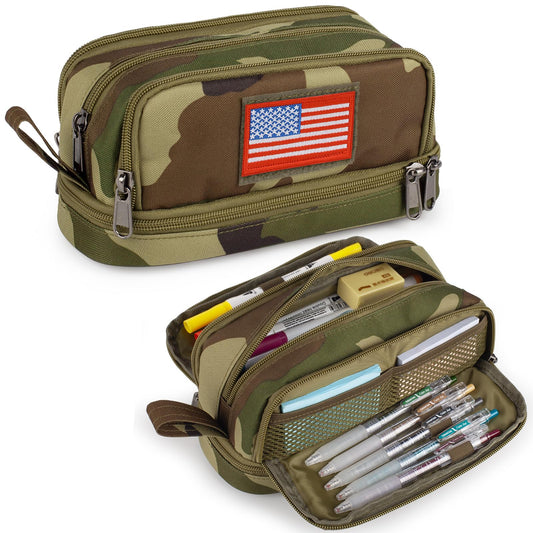 Tactical 4 Compartments Pencil Case for Boy, Large Pen Pouch Bag for School