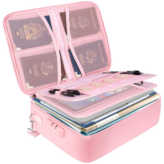 BALEINE Fireproof Document Box with Lock, Waterproof Fire Safe File Bag