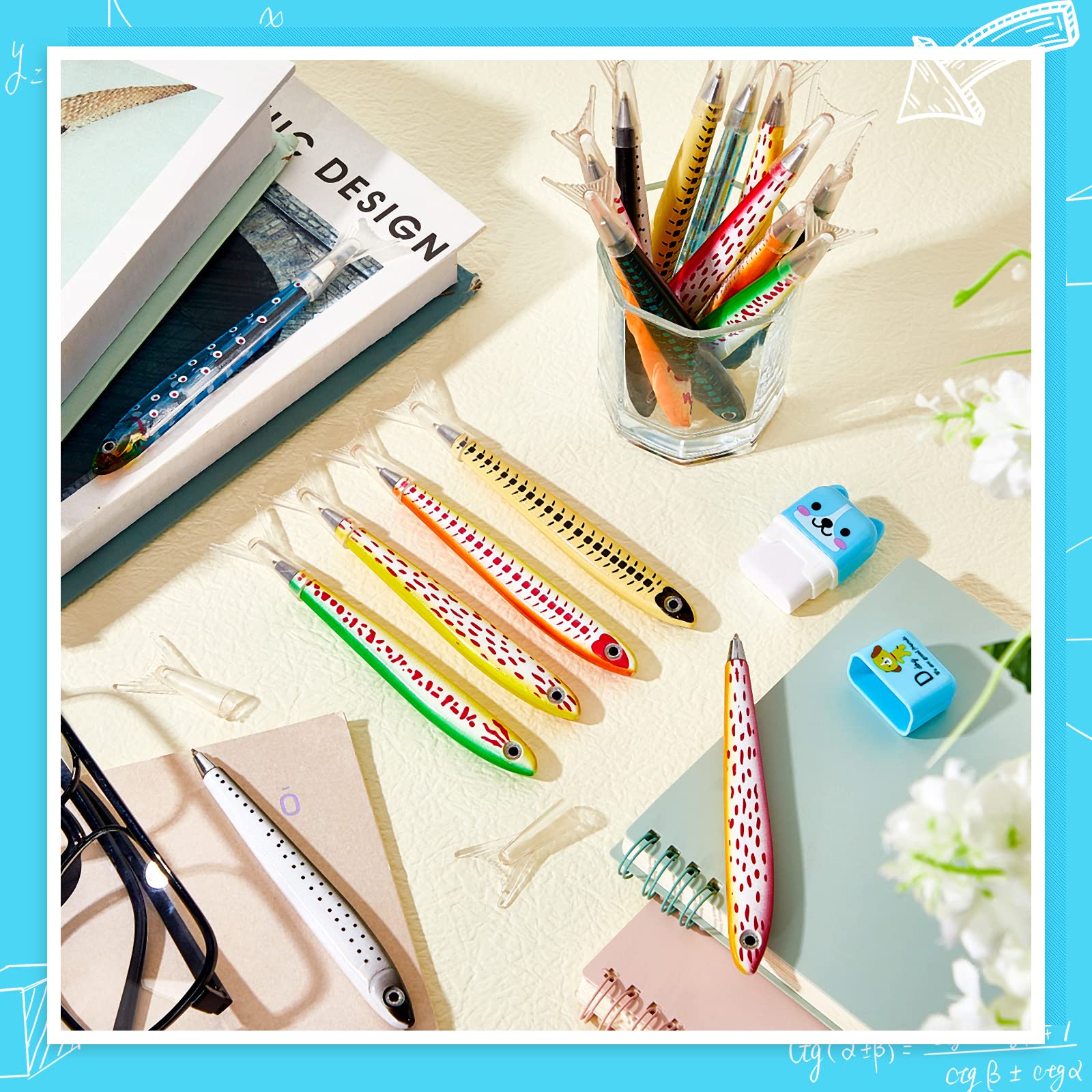 Outus Fish Ballpoint Pens Novelty Kawaii Fish Pens 0.7 mm Black Ink Writing Ballpoint Bulk