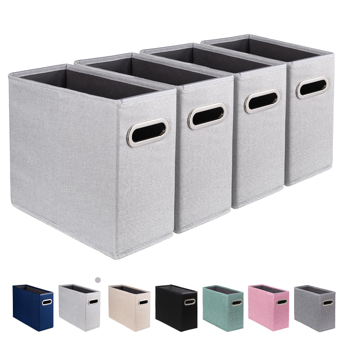 ComfortKeeper 4 Pack Letter Size File Storage Box Collapsible, Fabric Hanging File Folders