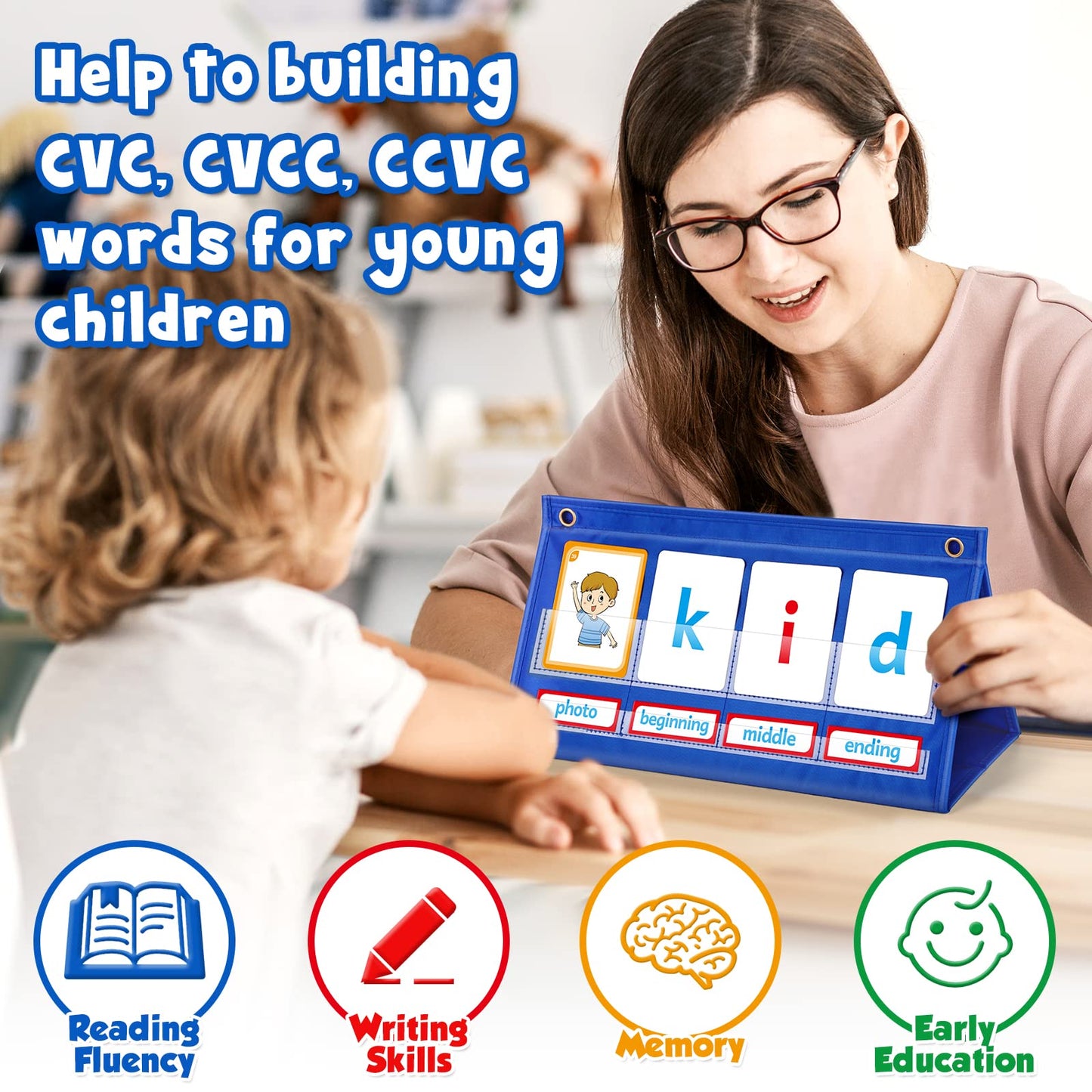 Torlam CVC Word Builder Kindergarten Classroom Must Haves, Phonics Games Preschool Learning