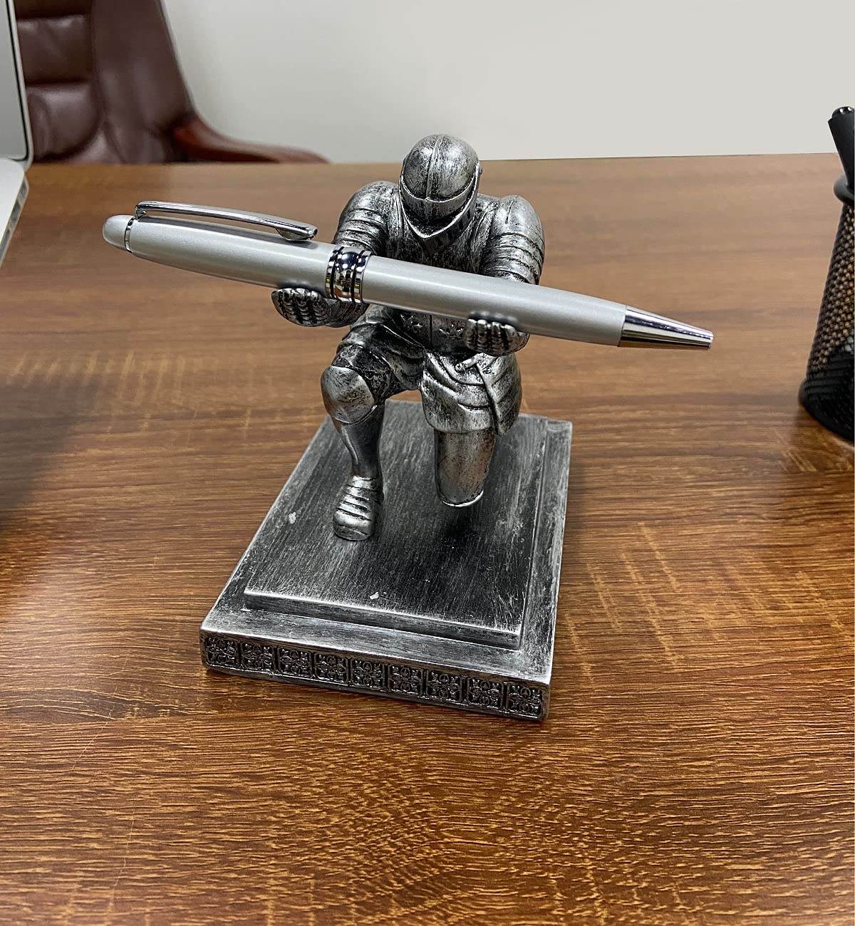 Ofiedx Executive Kneeling Knight Pen Holder with Pen - Unique Office Gifts