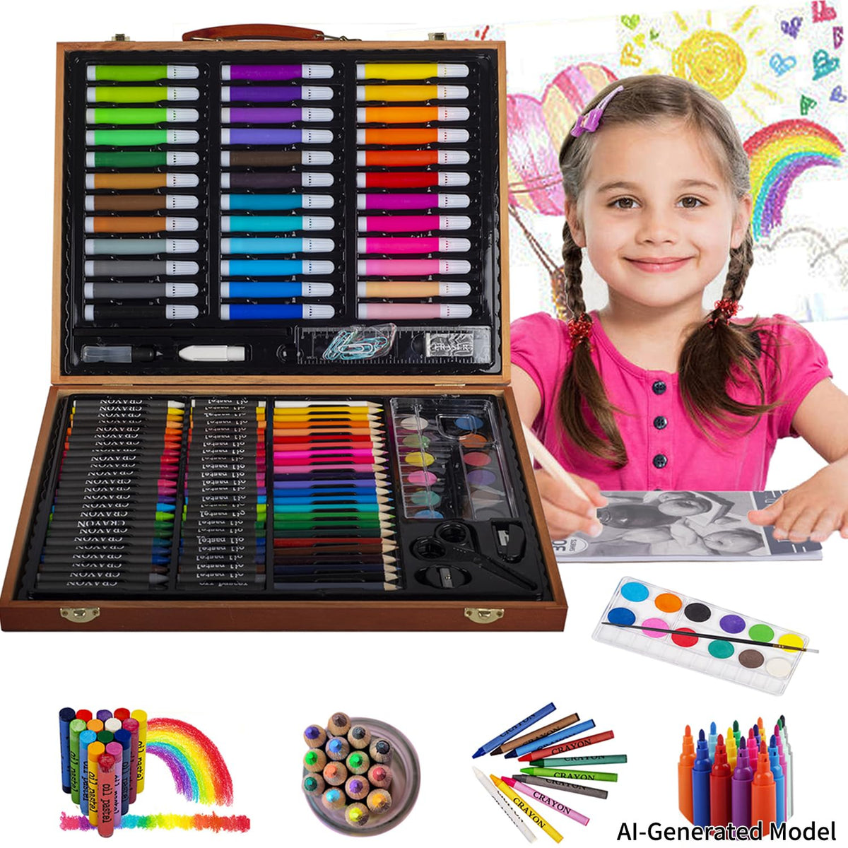 KINSPORY Drawing Case, 150 Pieces Drawing Supplies