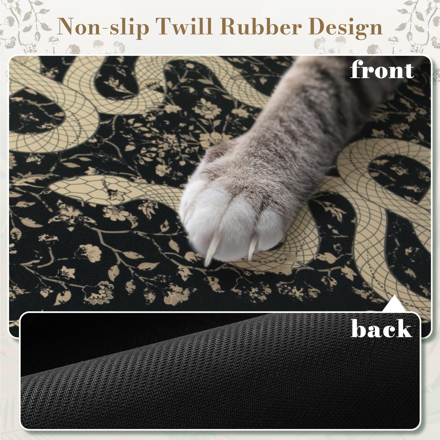 HAOCOO Large Gaming Mouse Pad, Smooth Surface XL Animal Desk Mat(Snake)