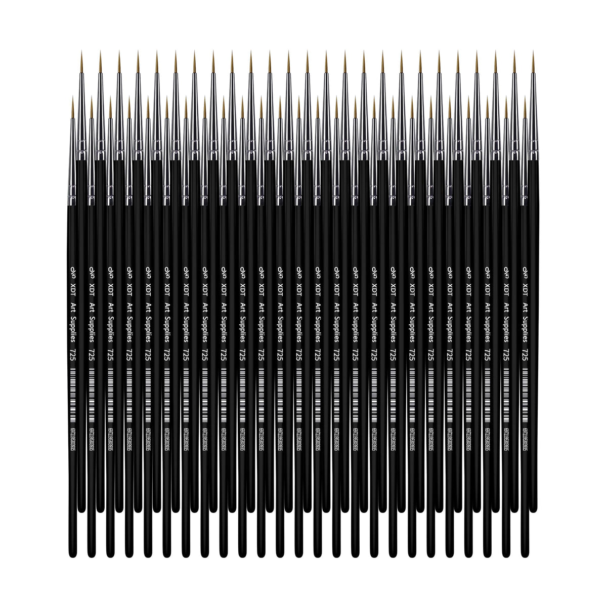 XDT#725 Fine Detail Artist Paint Brush 50 Piece Set Round Pointed Tip Paint Brush #00000 for Micro