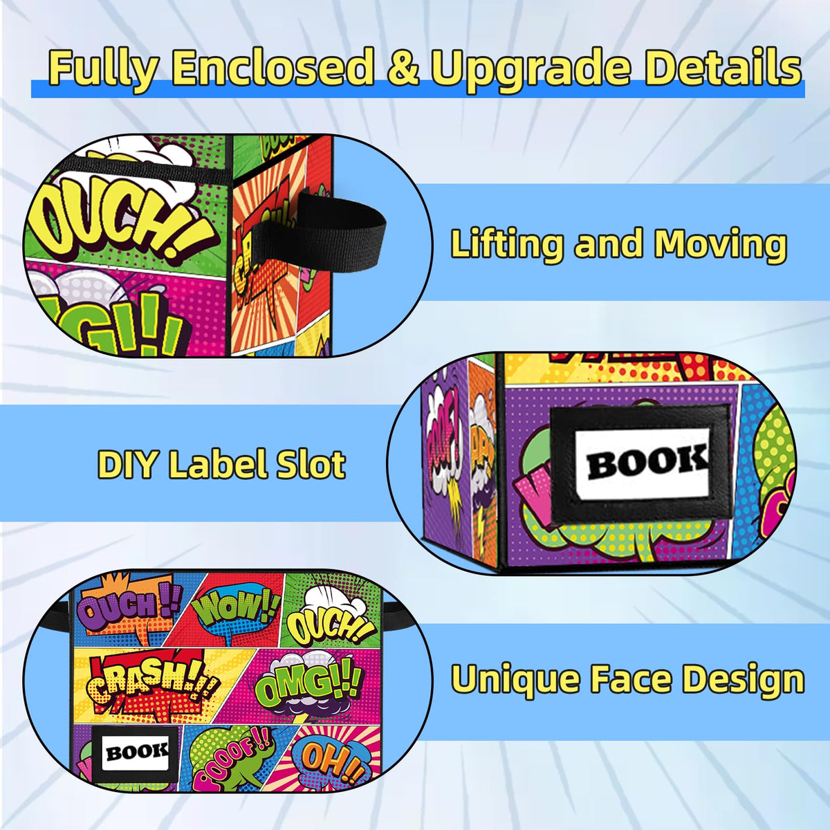 YNSZAS 2 Pack Collection Comic Book Storage Boxes, Protector Organizer 15.8" X 7.8" X 11.8"