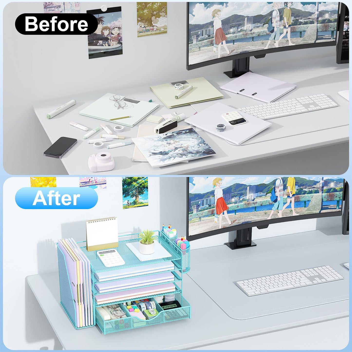 gianotter 5-Tier Desk Organizer with Drawers and File Holders