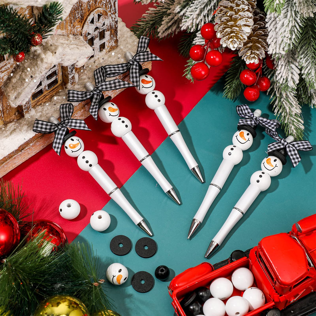 Sabary Christmas Beadable Pens Bulk,102 Pcs