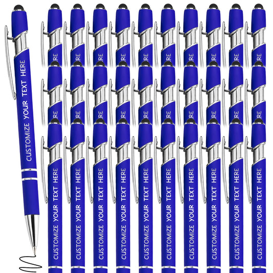 Yananka 36 Pcs Custom Pens with Stylus,Personalized Pens with Free Engraving,Customized Pens with