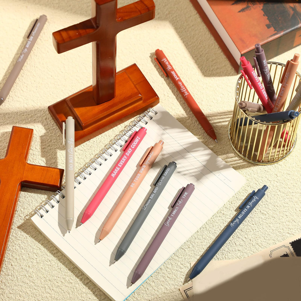 Sayglossy 80 Pcs Motivational Pens Christian Ballpoint Pens Inspirational Quotes Writing Tool Small