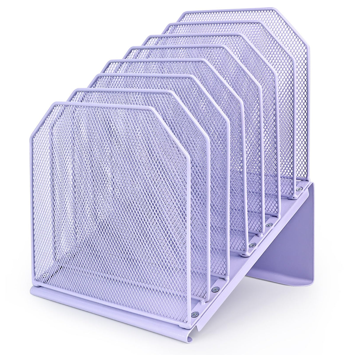 SUMMORO Inclined File Organizer for Desk, 7-Section Vertical File Holder