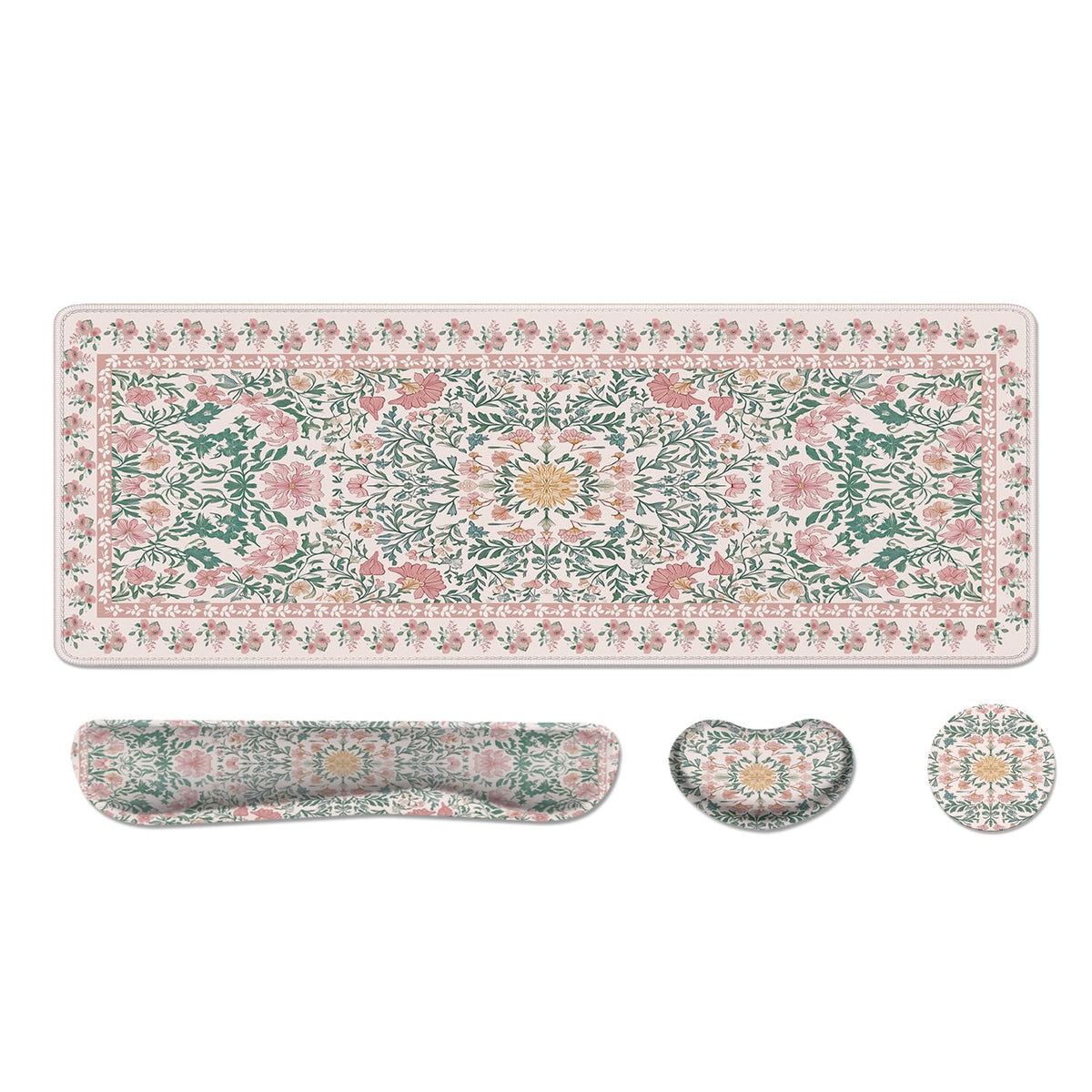 Desk Pad and Keyboard Wrist Rest, Large Mouse Pad + Keyboard Pad+Mouse Wrist Support, Non-Slip Desk