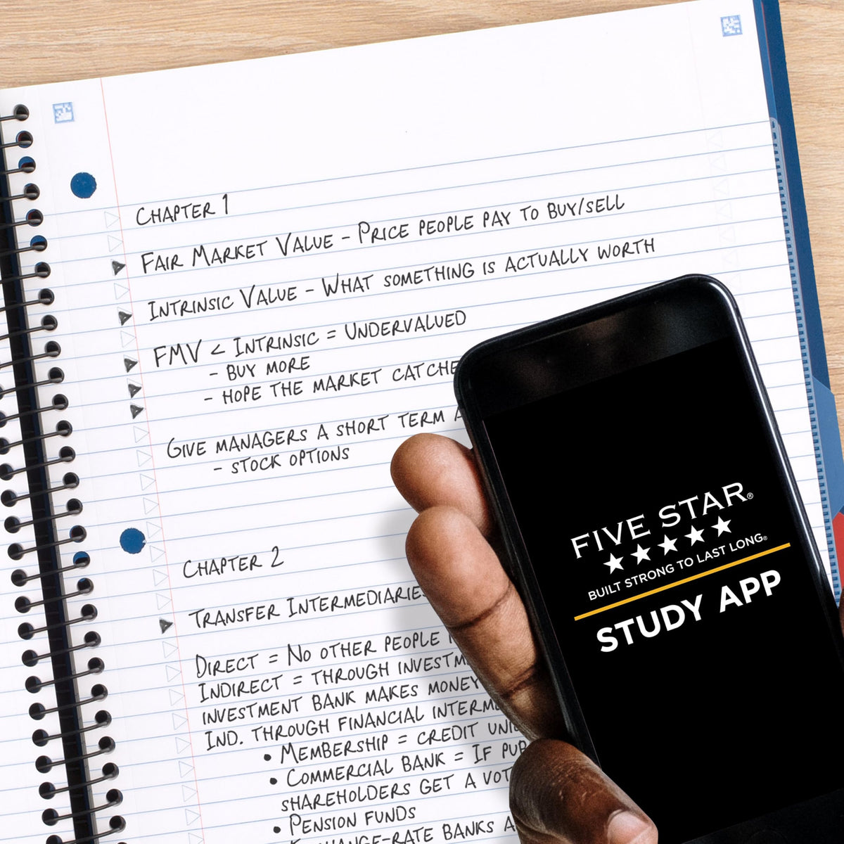 Five Star Advance Spiral Notebook + Study App, 5 Subject, College Ruled Paper, 8-1/2" x 11", 200
