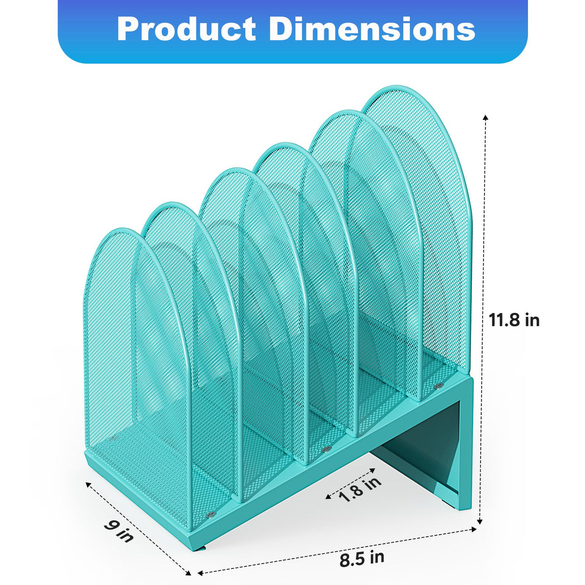 gianotter Desktop File Organizer with 5 Compartments