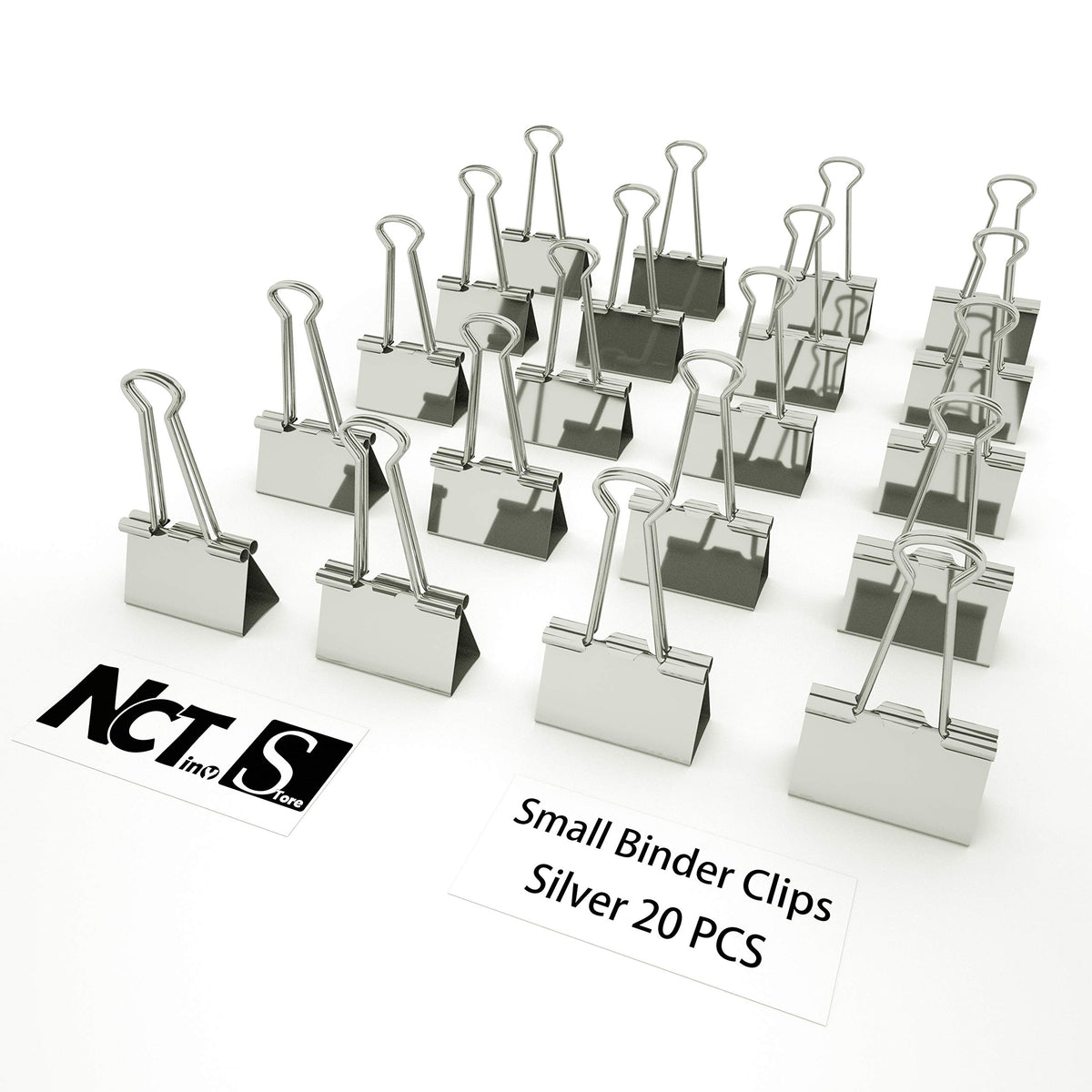 Nctinystore Binder Clips Small Metal Clamp - 3/4 in (0.75 inch) (Silver, 20 - Count)