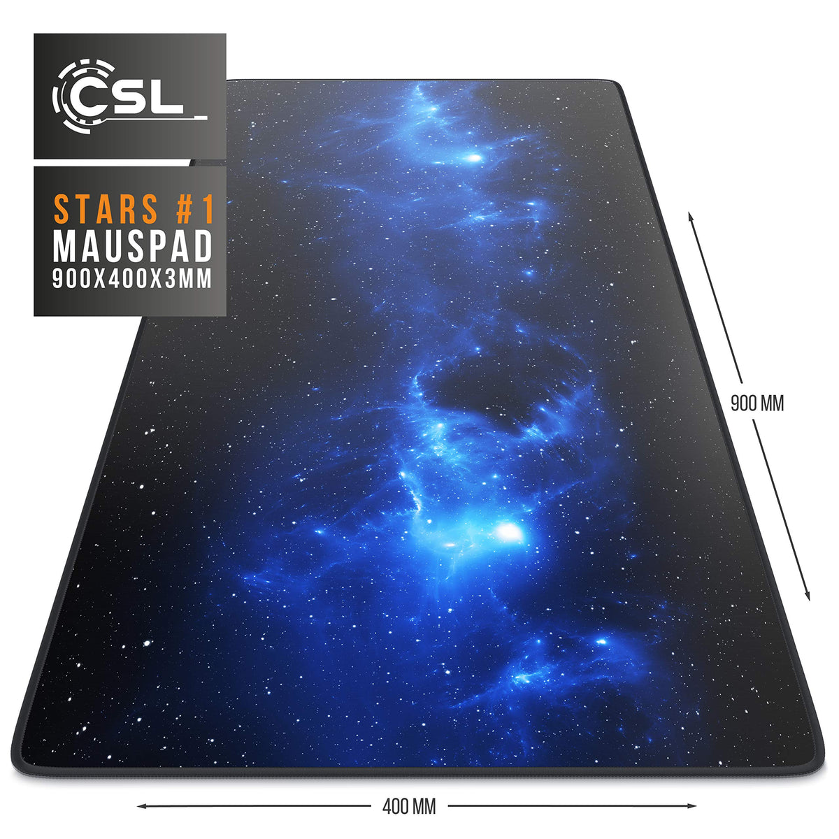 CSL - XXL Gaming Mouse Pad - Stars Design - 35 x 16 inches - extra large office mouse mat - finely