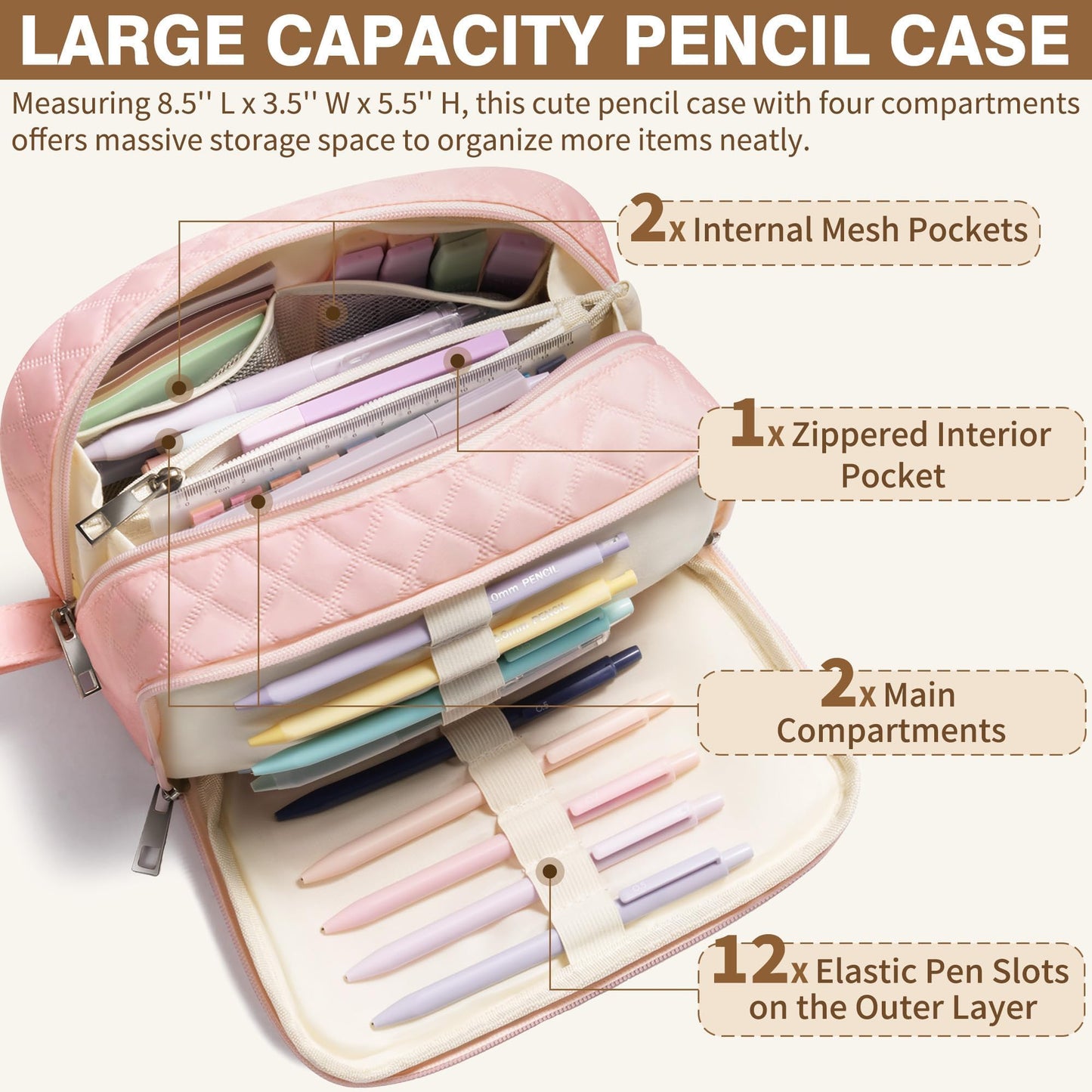 62PCS Aesthetic Back to School Supplies w/ Cute Pencil Case Stationary Set