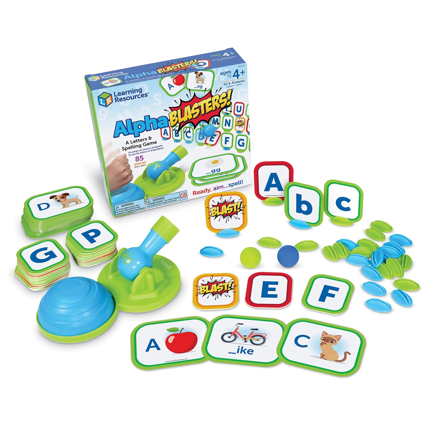 Learning Resources Alphablasters Letter and Spelling Game - 85 Pieces, Ages 4 and Up Toddler