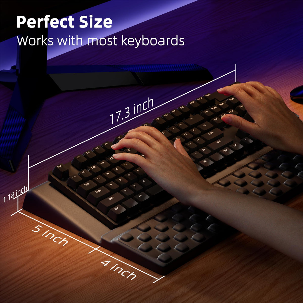 Ospelelf Keyboard Stand with Wrist Rest, Comfy Ergonomic Keyboard Riser Holder for Office Home