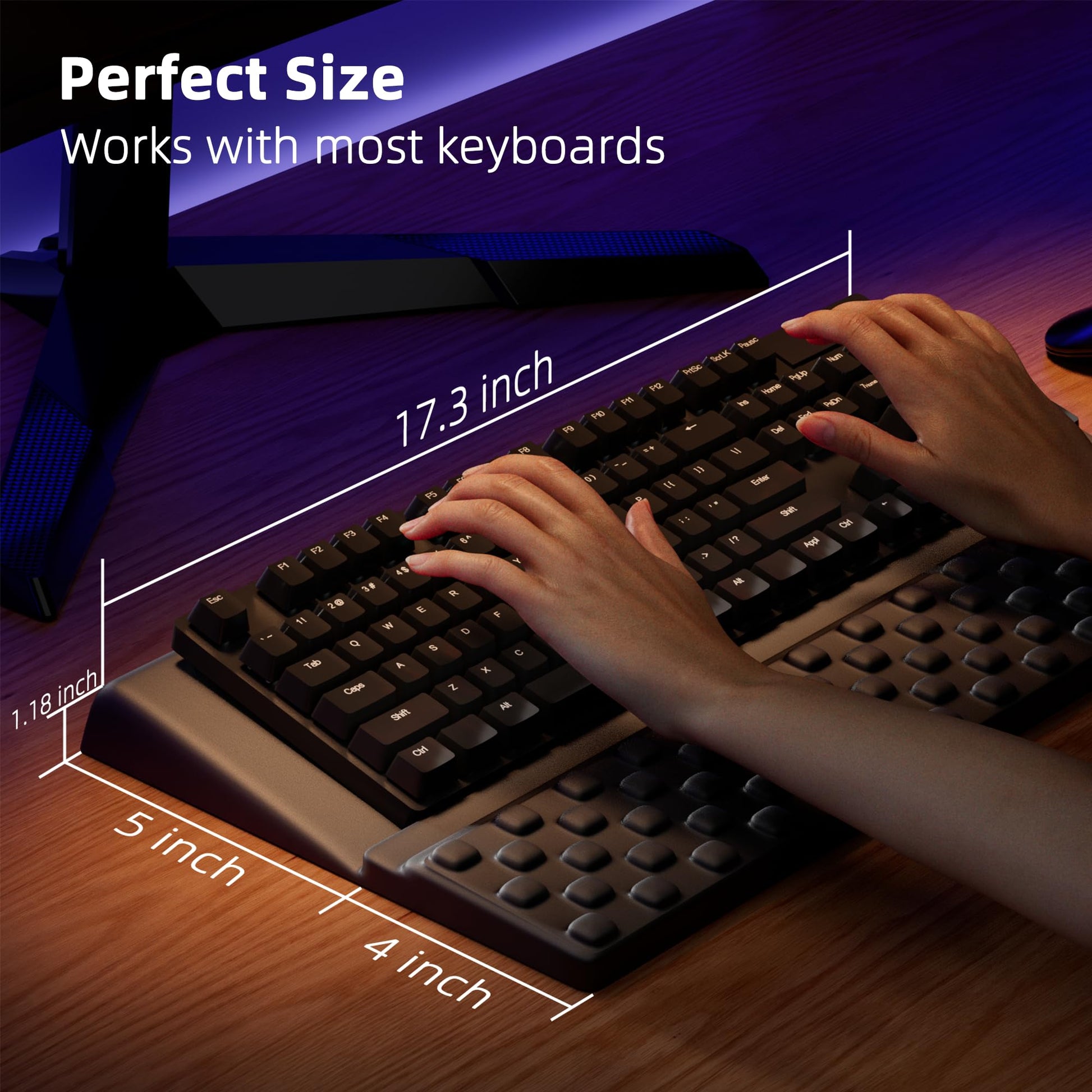 Ospelelf Keyboard Stand with Wrist Rest, Comfy Ergonomic Keyboard Riser Holder for Office Home
