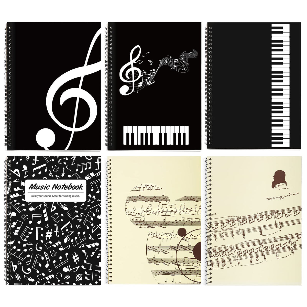 MAXCURY Blank Sheet Music Composition Manuscript Staff Paper Art Music Notebook Black 100Pages