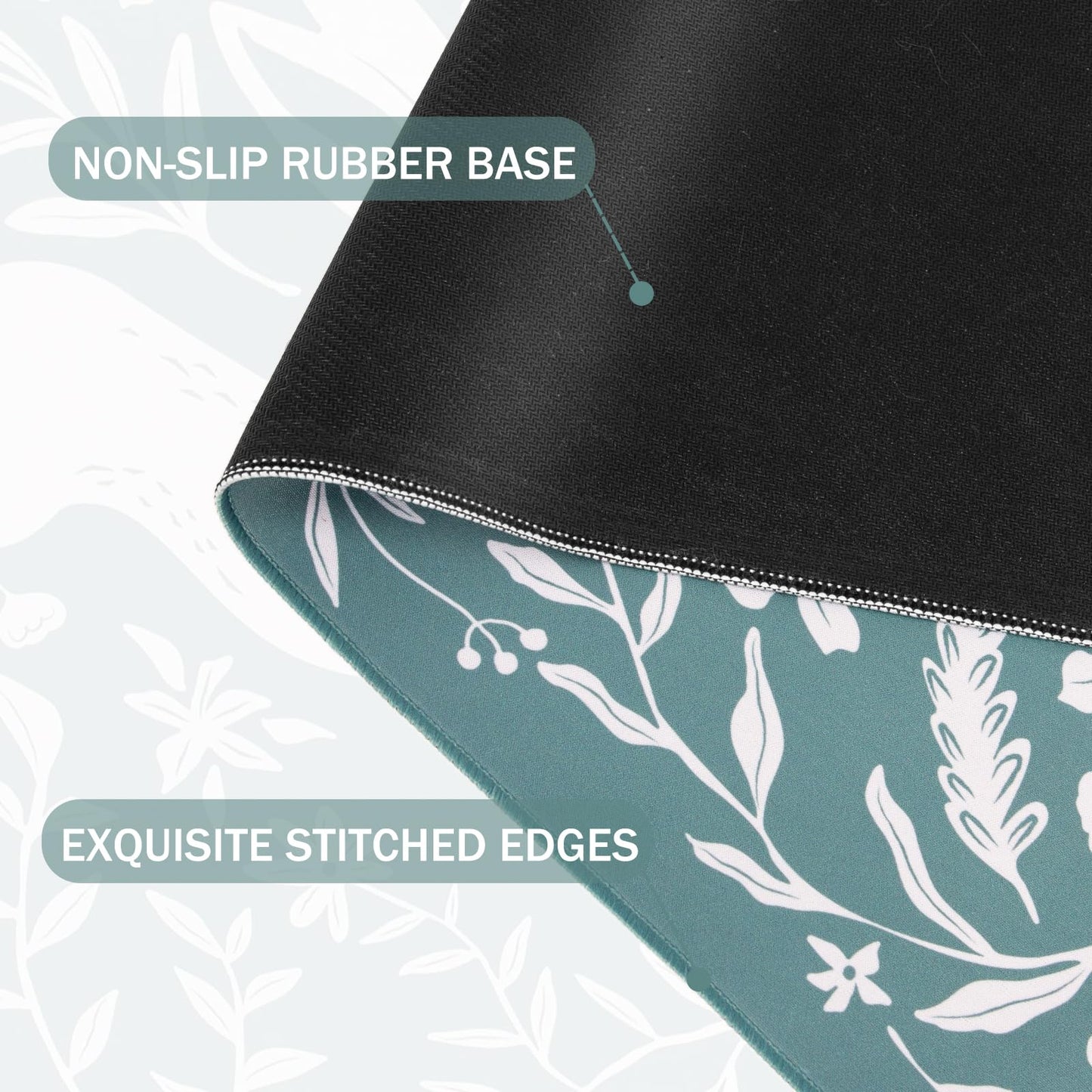 L-SPOUTTO Green Desk Mat for Keyboard and Mouse,XXL Boho Gaming Mouse Pad
