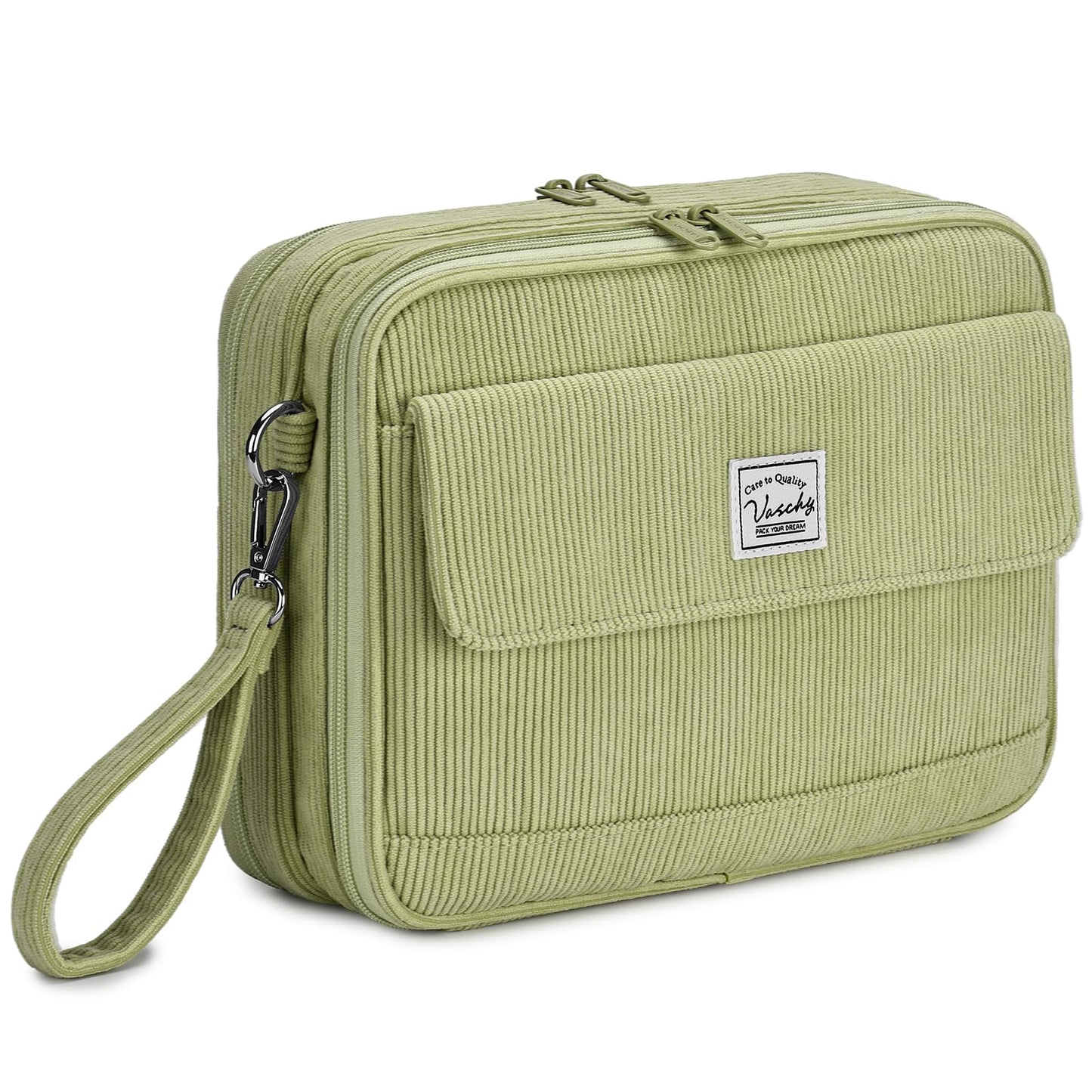 VASCHY Colored Pencil Case, Corduroy Large Pencil Pouch for Art Pens Markers Gel Pens Big Holder