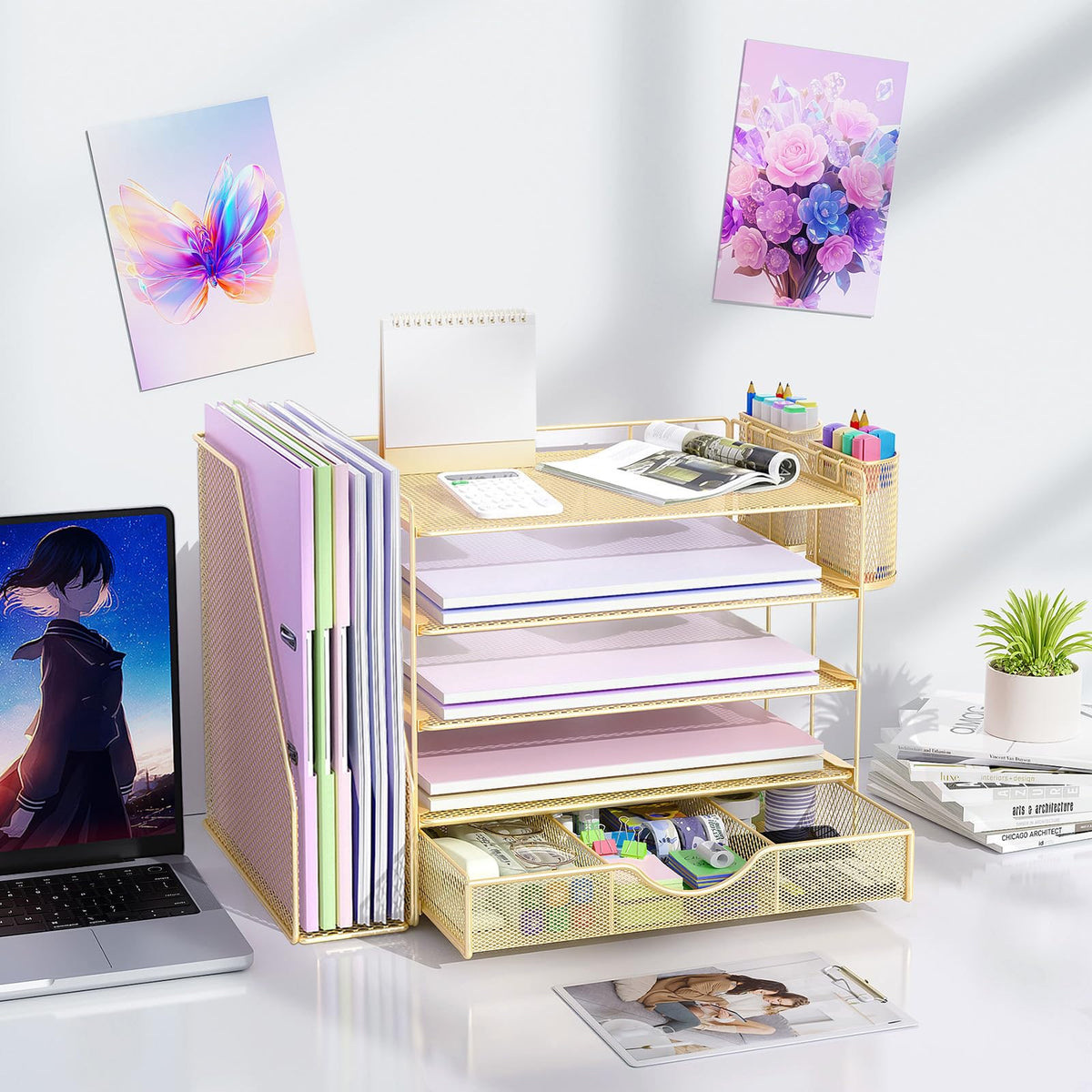 gianotter 5-Tier Desk Organizer with Drawers and File Holders
