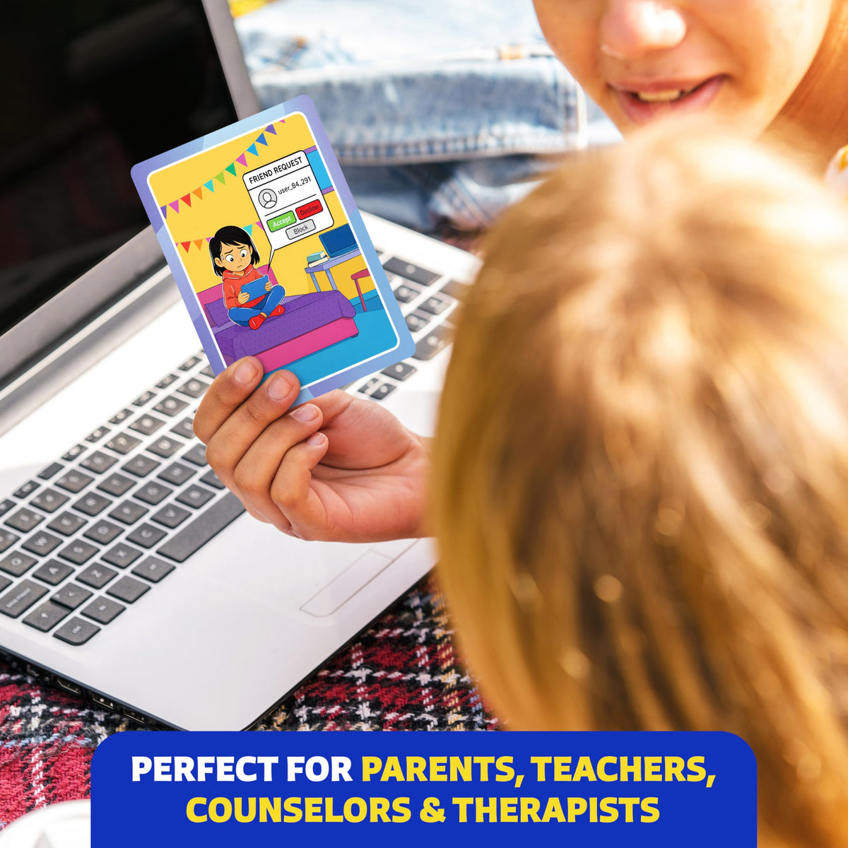 Who What Why Online Safety Conversation Cards for Kids, SEL Game