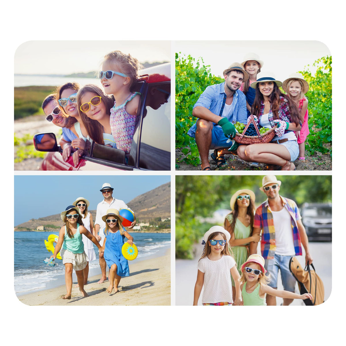 Let's Make Memories Personalized Picture Perfect Photo Tile Mouse Pad-Computer Accessory- 4 Photos