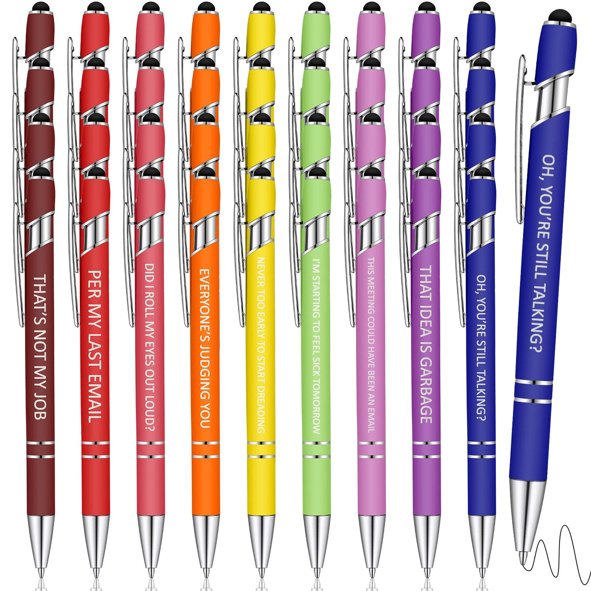 Eersida 40 Pcs Funny Pens for Coworkers Metal Case Gag Gift Adult Insulting