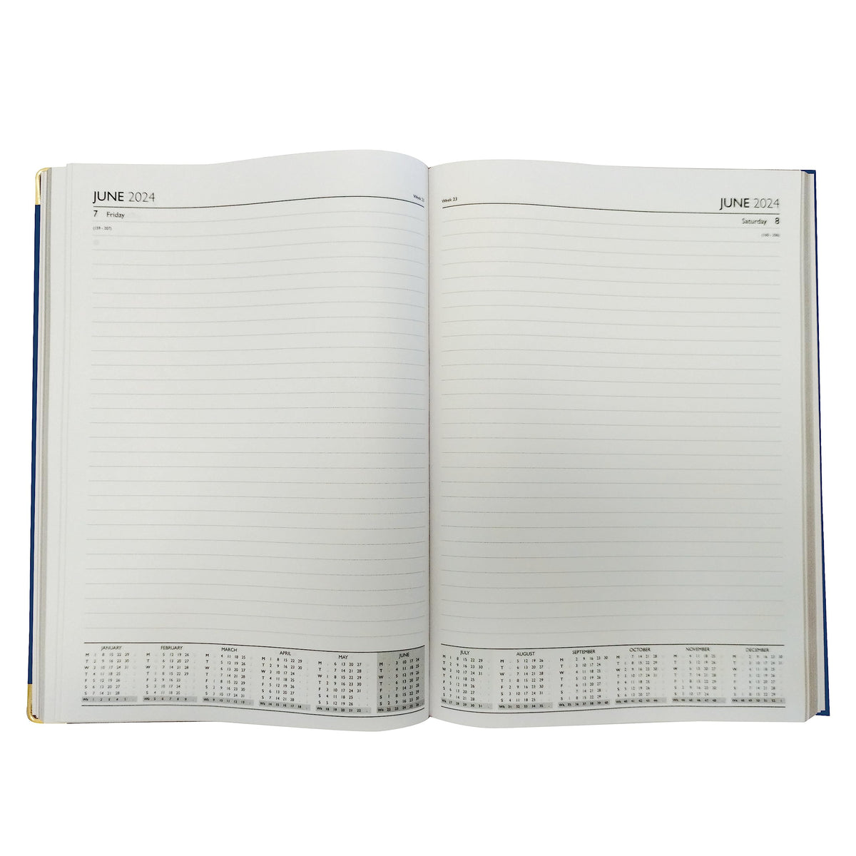 G4GADGET Luxury 2024 A5 Pink Day A Page Diary Padded Front & Hardback Cover Gilt Edges