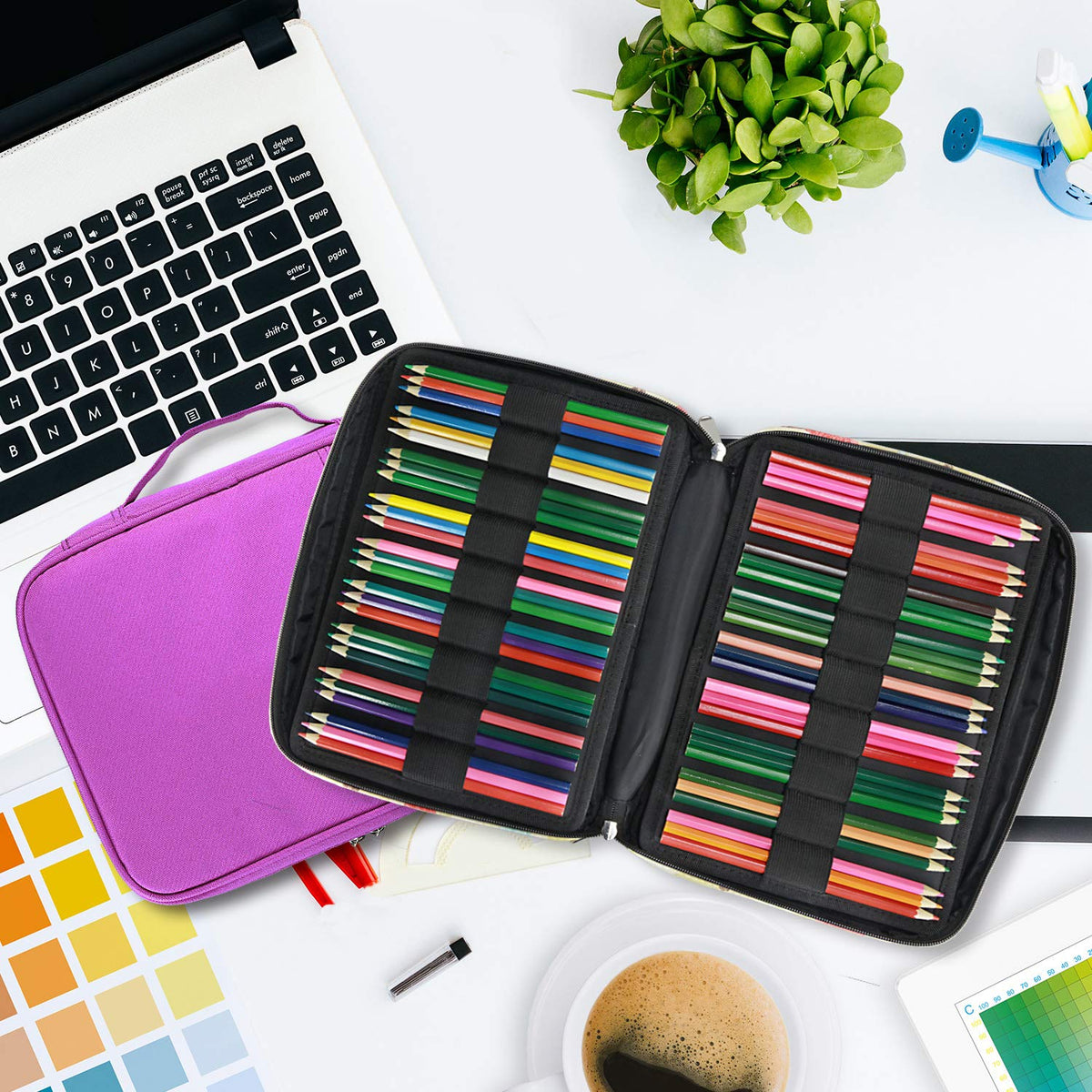 YOUSHARES 166 Slots Colored Pencil Case, 110 Slots Gel Pens fo Coloring Case Organizer, Handy