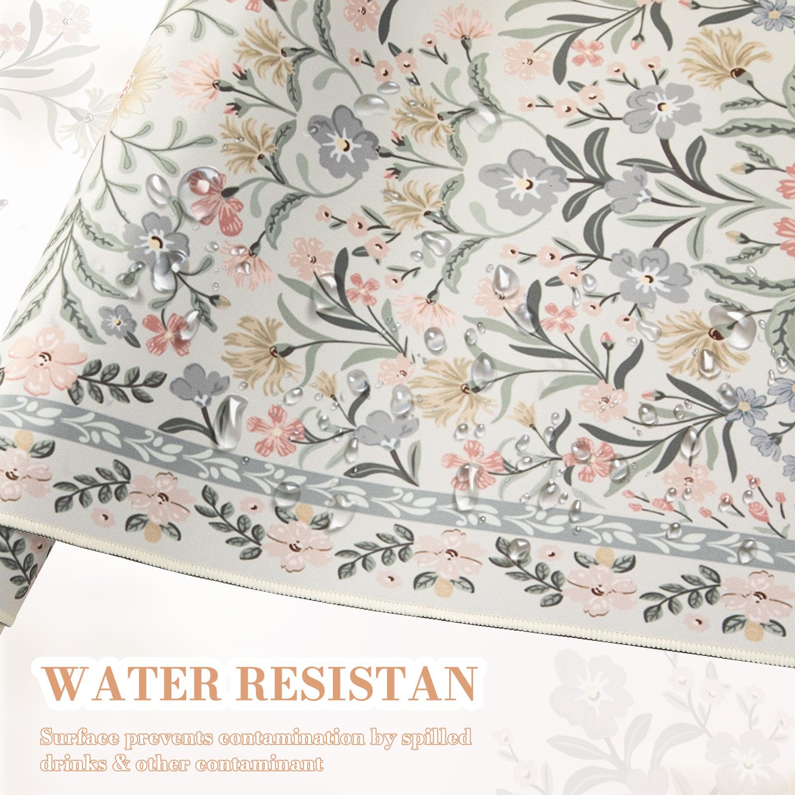 iCasso Desk Mat for Women Desk Accessories, 35.4x15.7in,Cozy Gray Floral