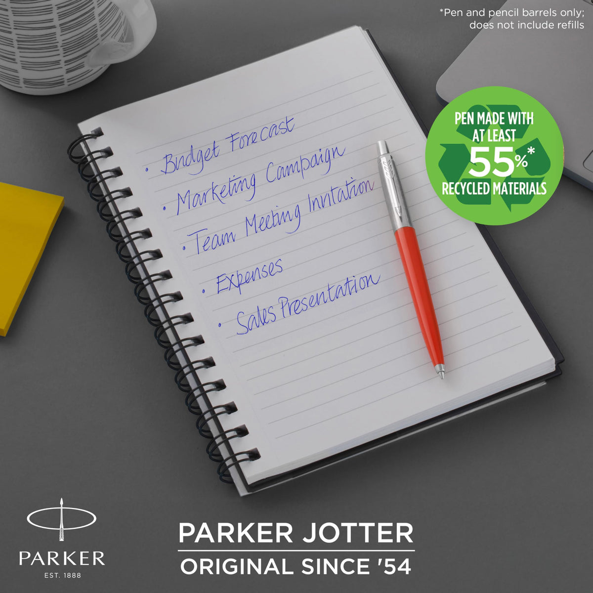 Parker Jotter Originals Trio Pen Gift Set | Ballpoint Pen, Gel Pen & Mechanical Pencil | Made From