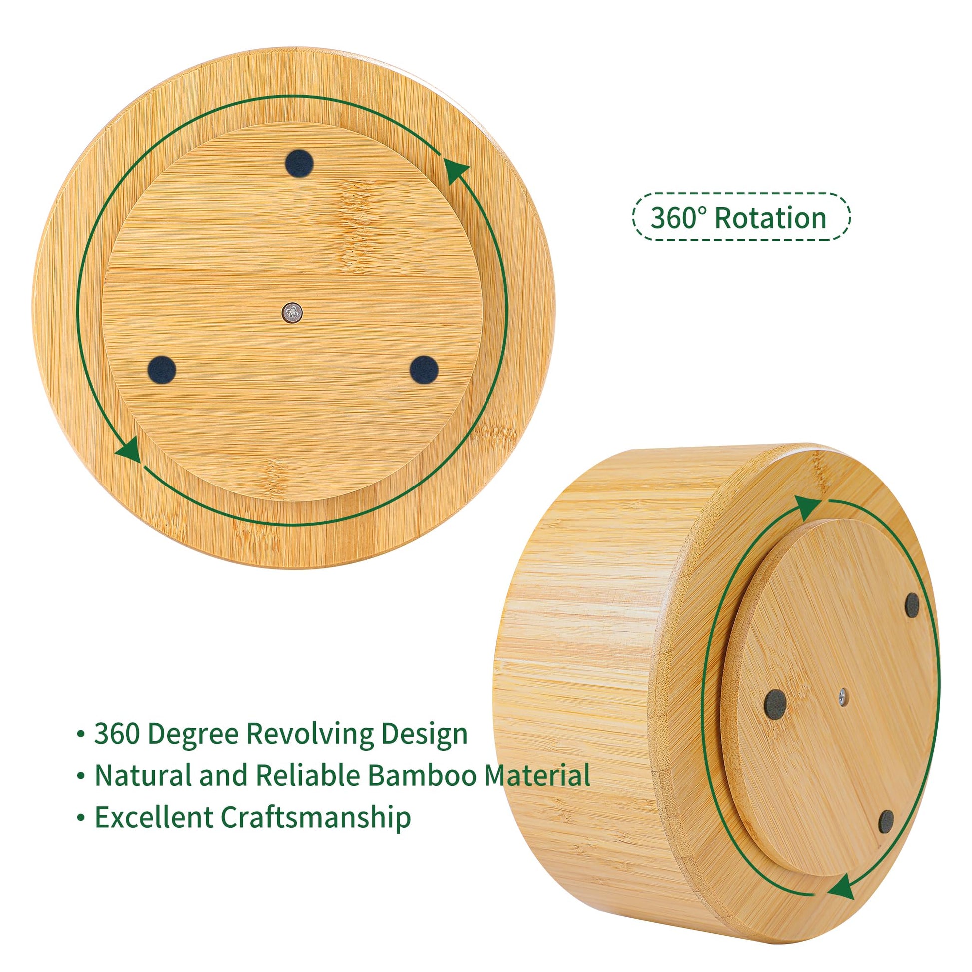 Utoplike Bamboo Rotating Art Supply Desk Organizer, Pencil Holder Desktop
