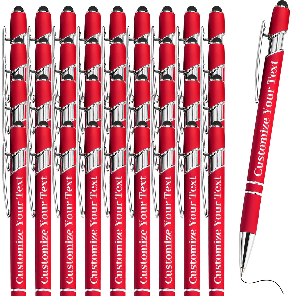 Fadace Up to 500 Pcs Personalized Pens Bulk Custom Customized Pen with Stylus Free Engraving