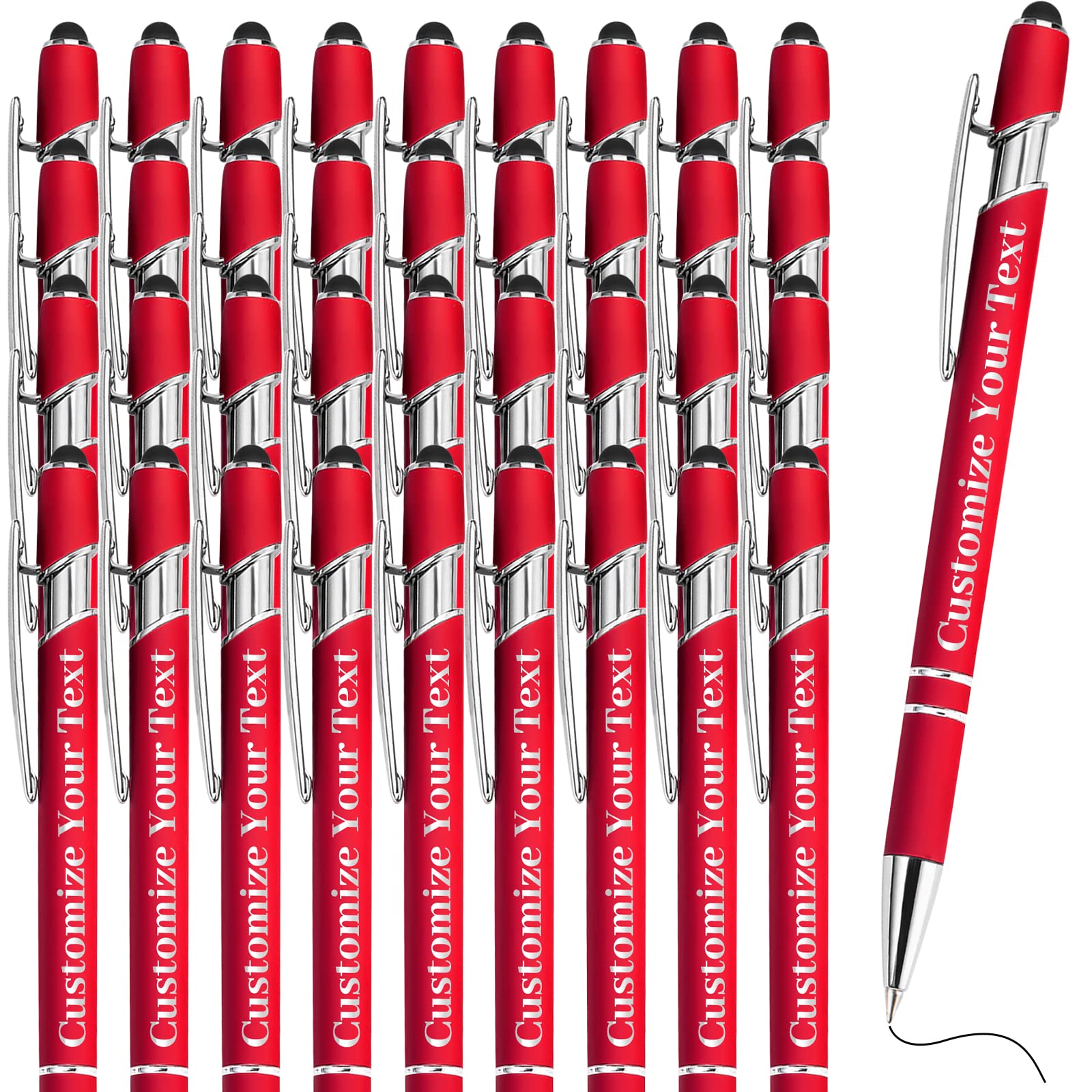 Fadace Up to 500 Pcs Personalized Pens Bulk Custom Customized Pen with Stylus Free Engraving