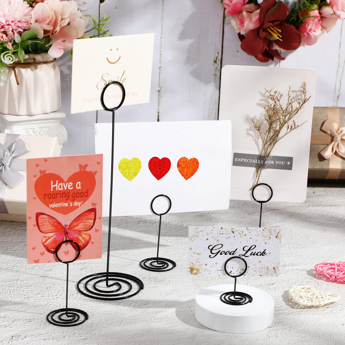 Teling 36 Pcs Table Number Holders Picture Place Card Photo Clips, Black