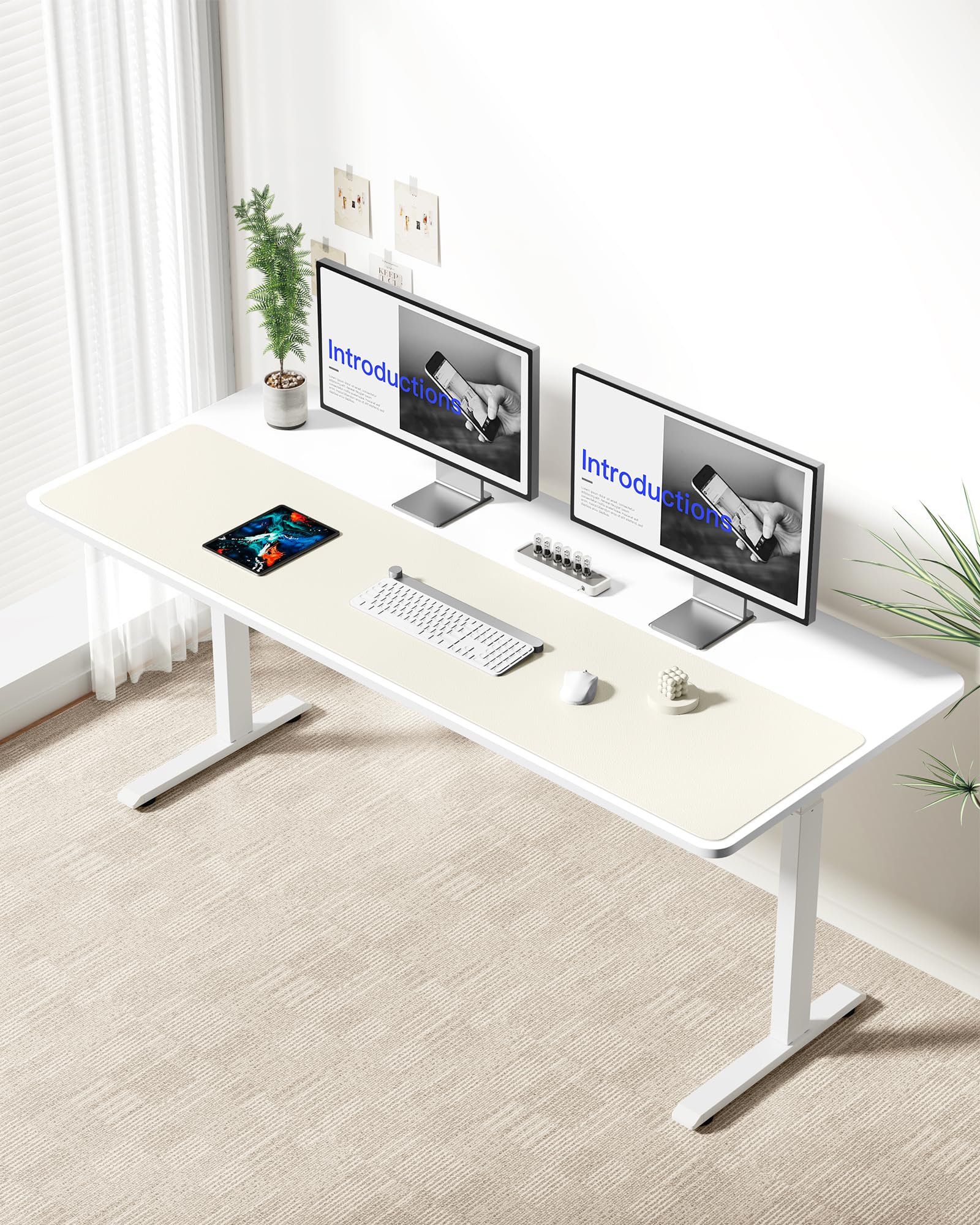 YSAGi Leather Desk Pad Protector, Office Desk Mat, Large Mouse Pad, Non-Slip PU Leather Desk