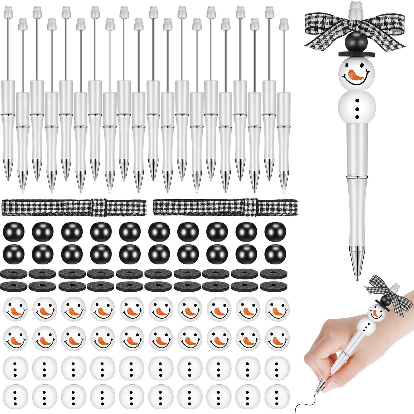 Sabary Christmas Beadable Pens Bulk,102 Pcs