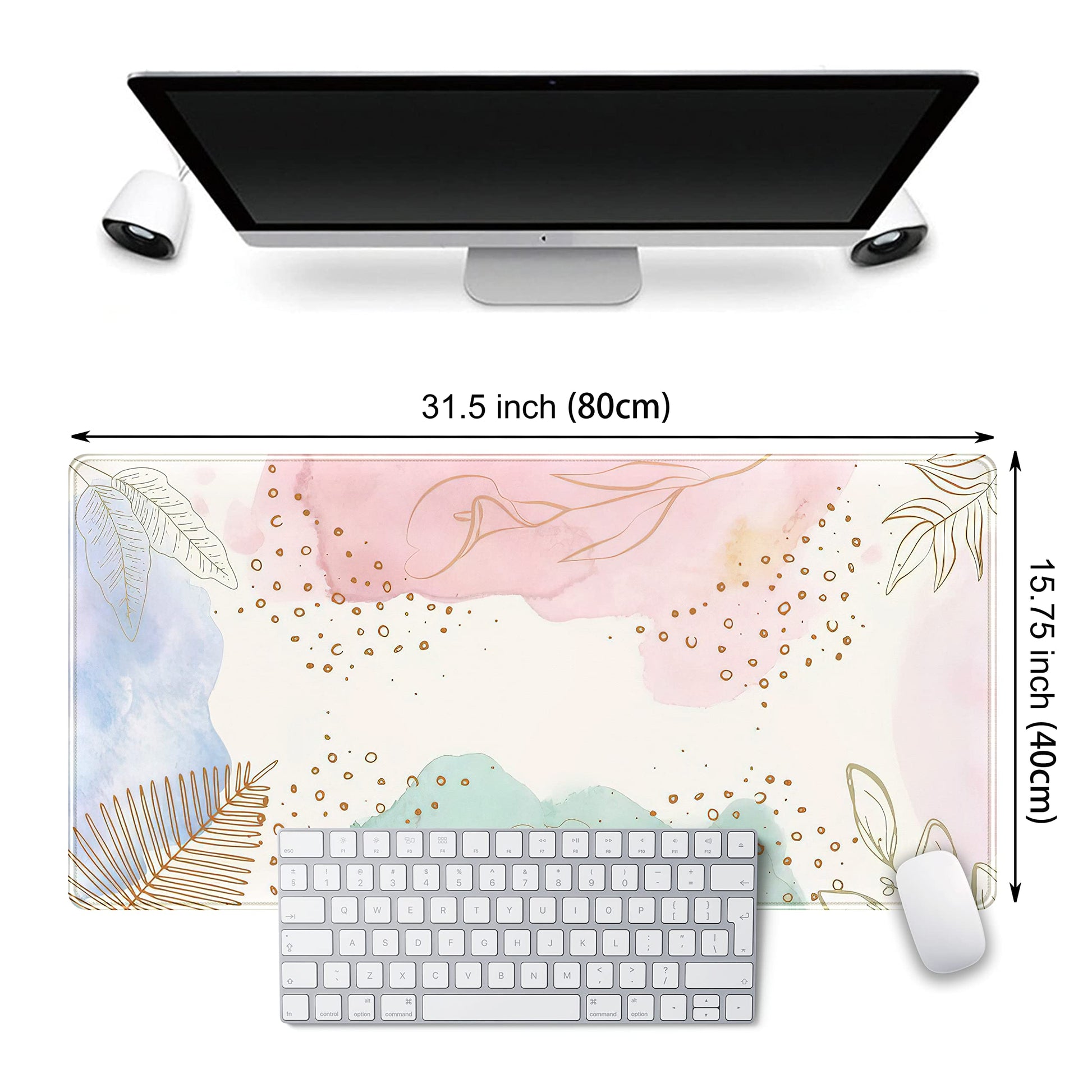 Boho Pastel Painting Mouse Pads, Abstract Mousepad XXL,Extended Mouse Pad for Keyboard & Wireless