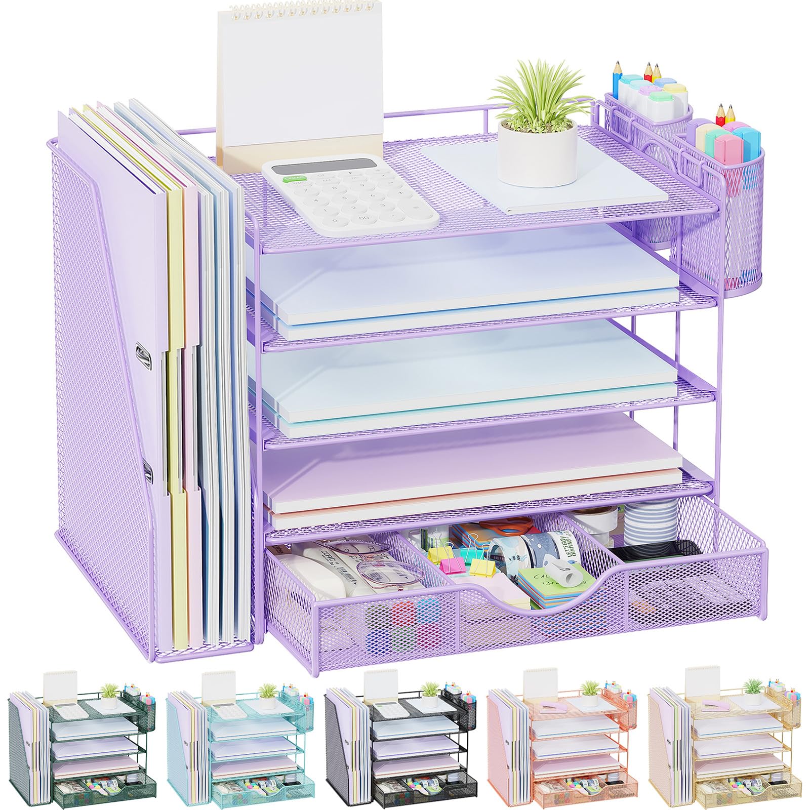 gianotter 5-Tier Desk Organizer with Drawers and File Holders