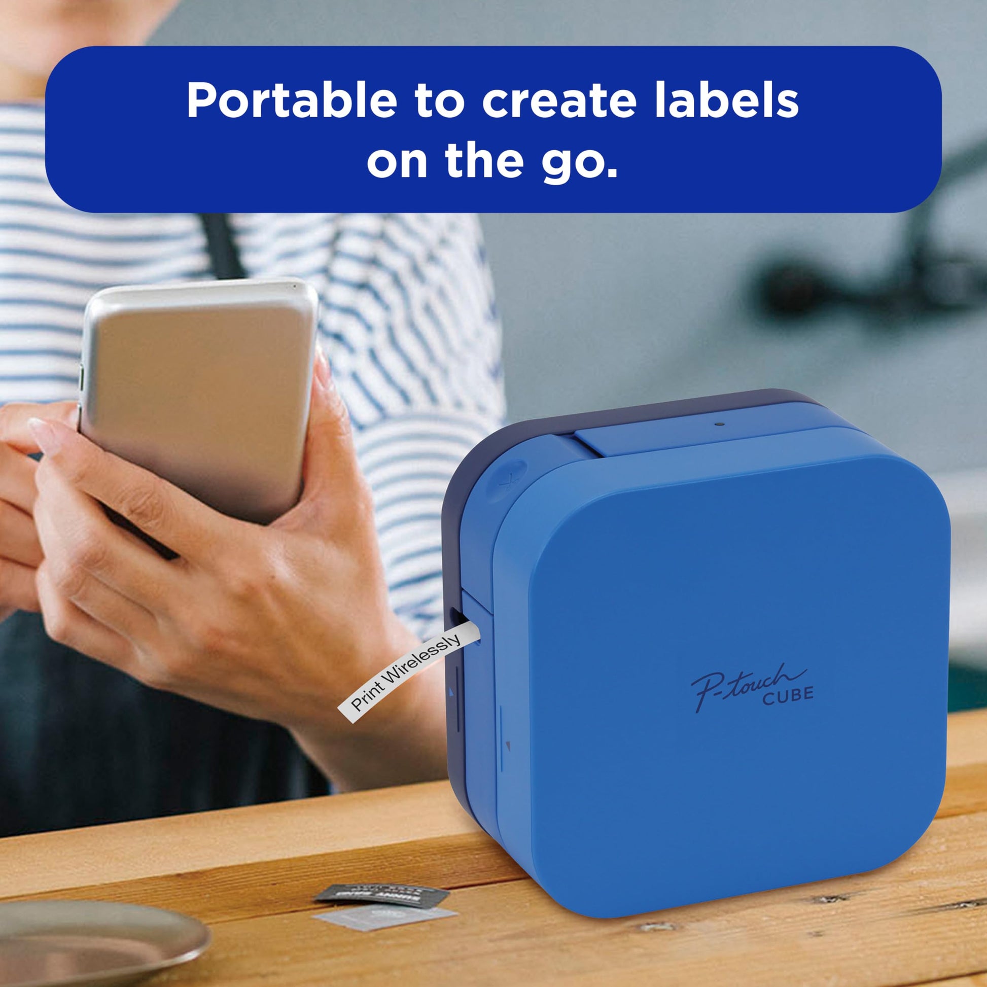 Brother P-Touch Cube Smartphone Label Maker, Bluetooth Wireless Technology, Multiple Templates