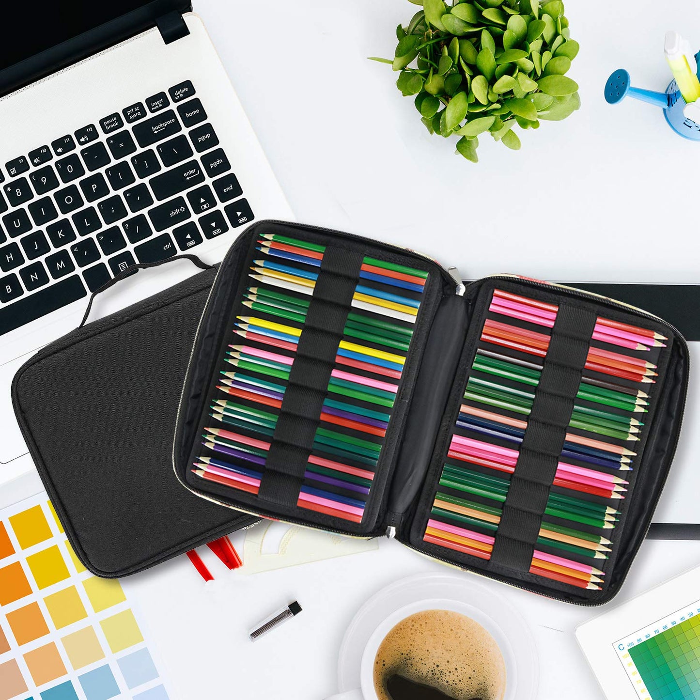 YOUSHARES 166 Slots Colored Pencil Case, 110 Slots Gel Pens fo Coloring Case Organizer, Handy