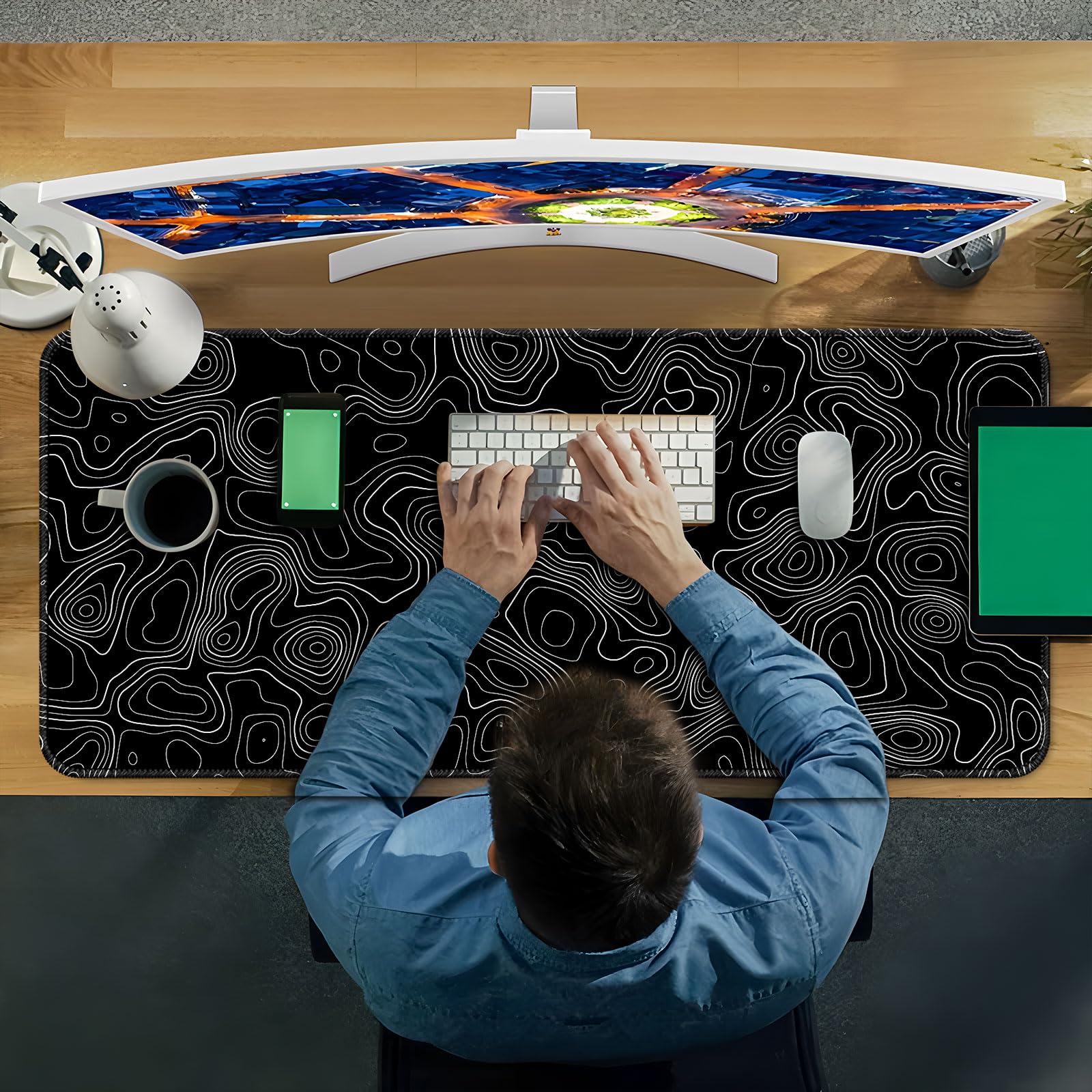 Wiabsi Desk Mat Pad,Large XXL Extended Mouse Pad Mat for Desktop Keyboard