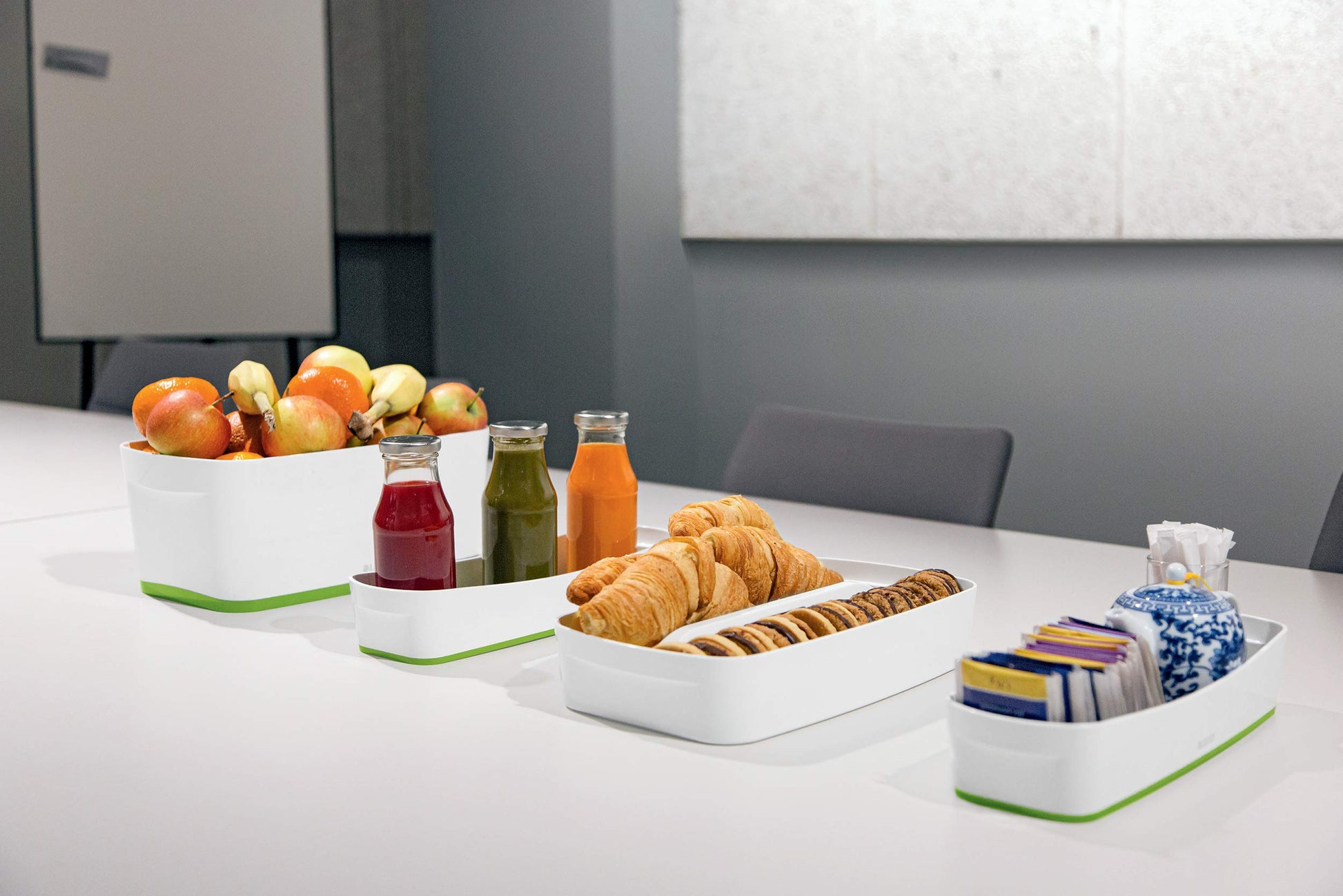 Leitz 52581054 MyBox Organiser Tray Long, Storage, Waterproof, White/Green