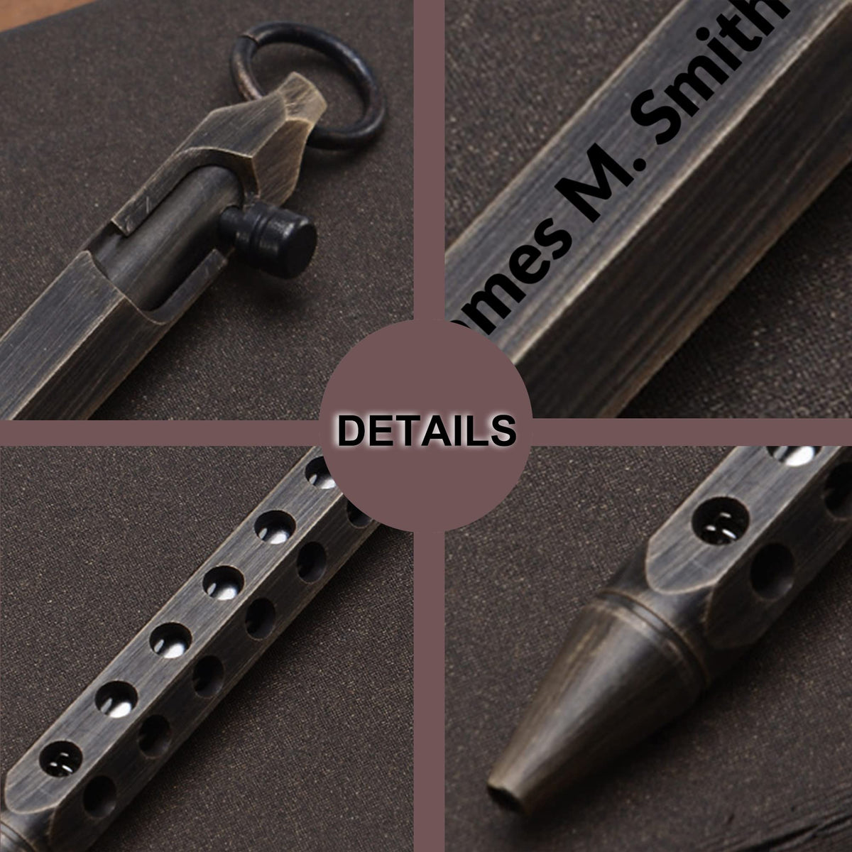 Auchic Personalized Bolt Action Pen Gift Set Free Engraved Customed Pocket EDC Brass allpoint Pen