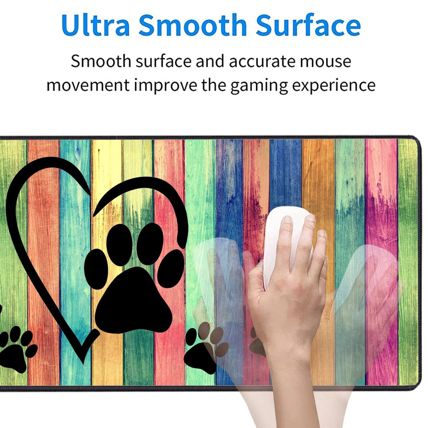 3 Piece Mouse Pad Set with Stitched Edge Large Anti-Slip Mouse Pad Desk Pad Keyboard Pad + Wrist